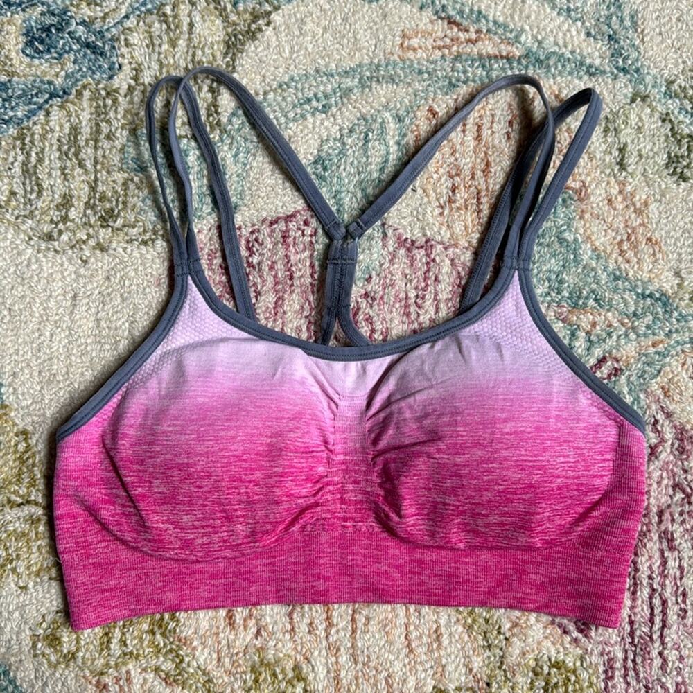 Pink ombre sports bra‎